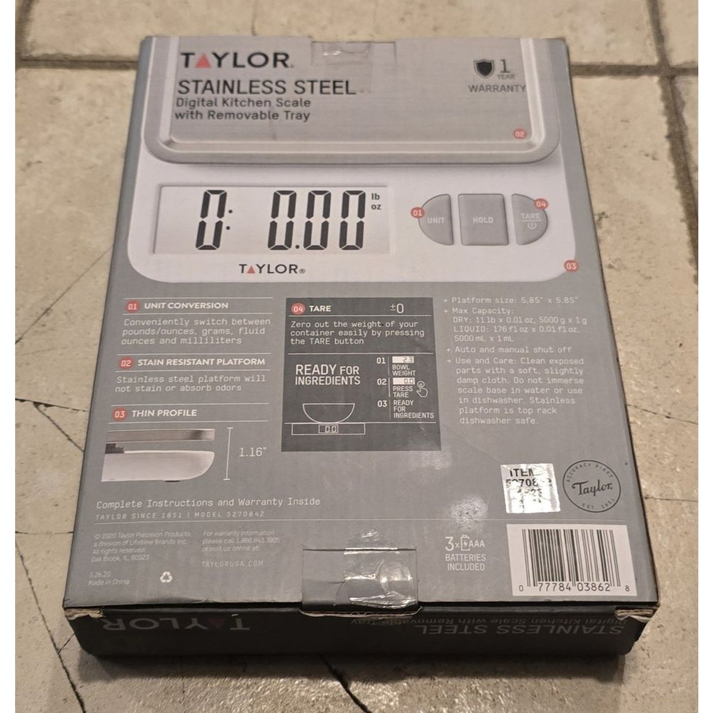 Taylor Stainless Steel Digital Kitchen Scale