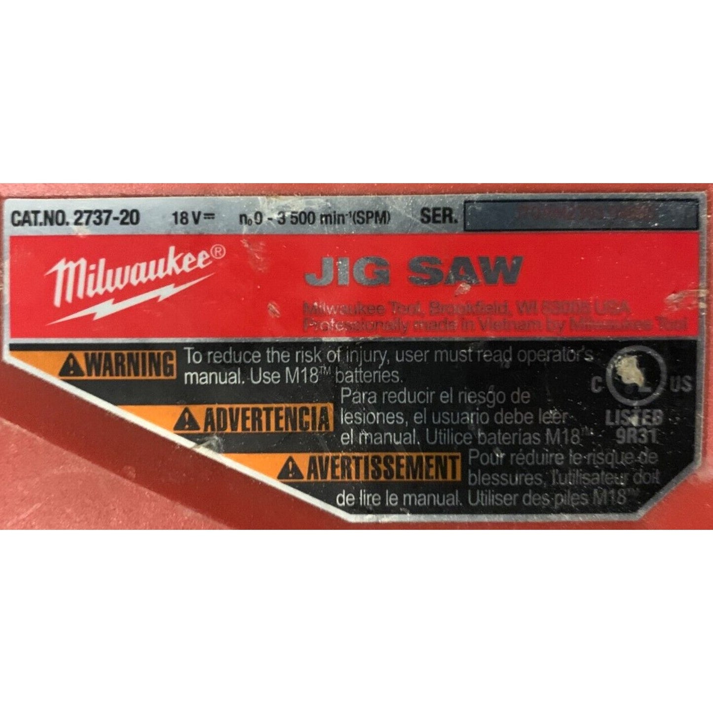 Milwaukee 2737-20 M18 FUEL Brushless Cordless D-Handle Jig Saw