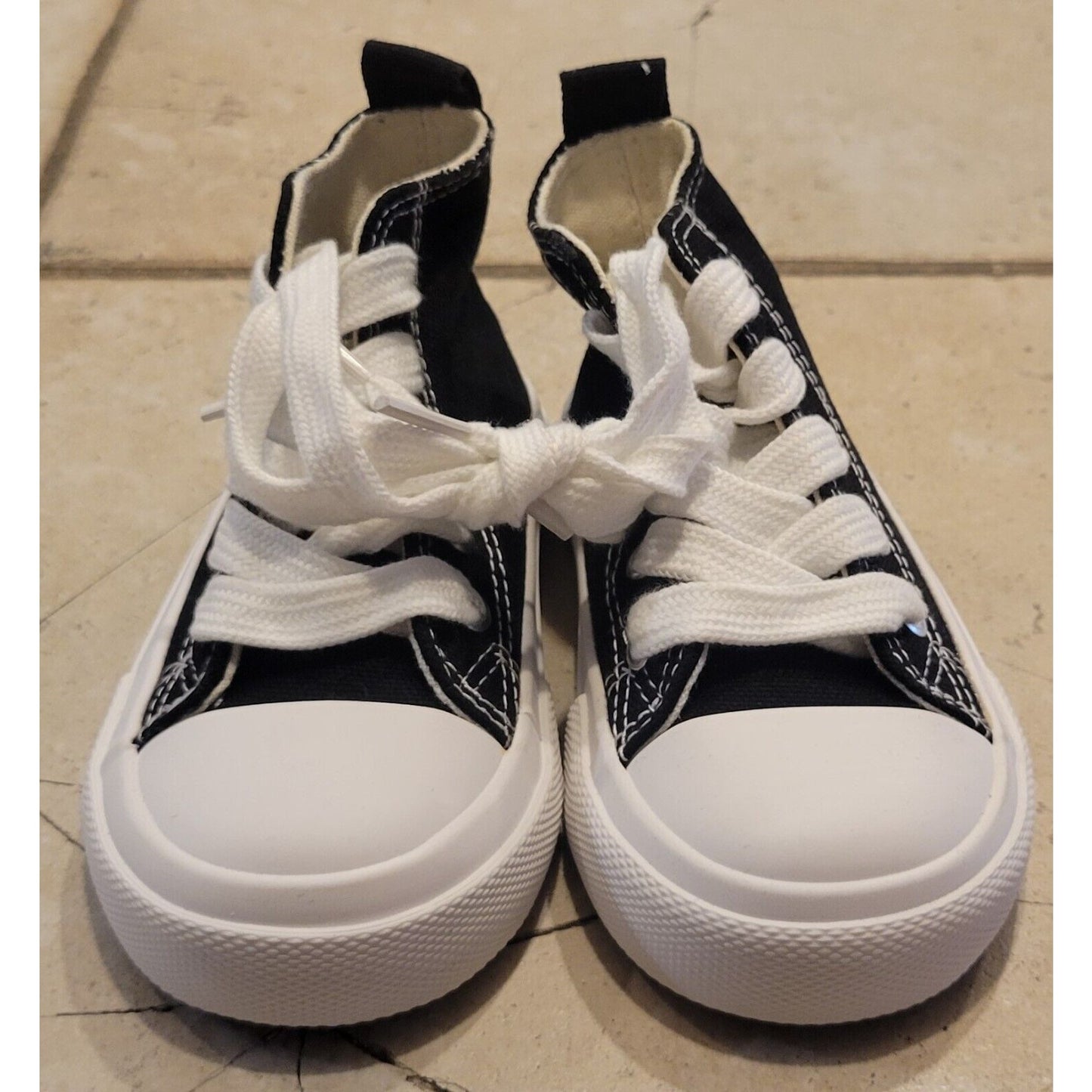 Fashion Opoee Kids Shoes Size 23(US 7) Black /White Sneakers