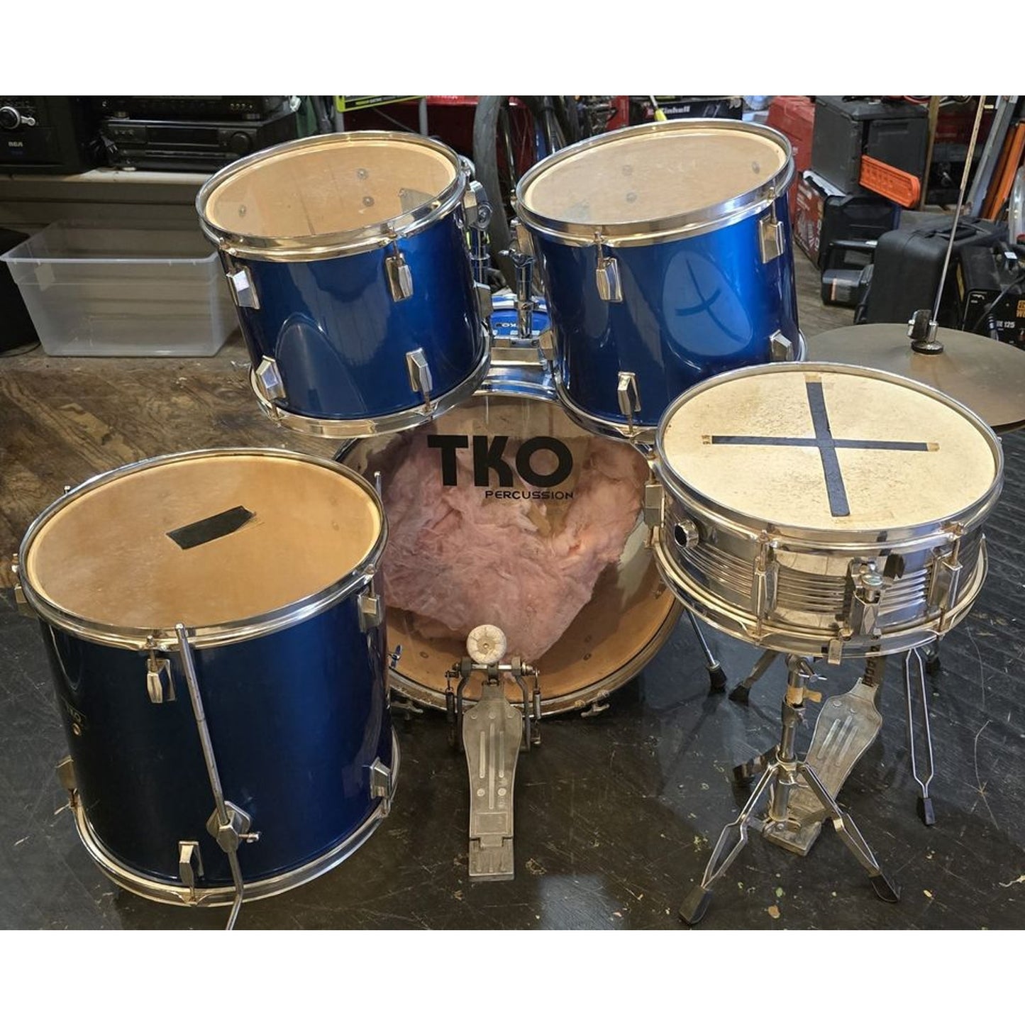 TKO 6-Piece Drum Set w/ Other High-hats & Cymbals