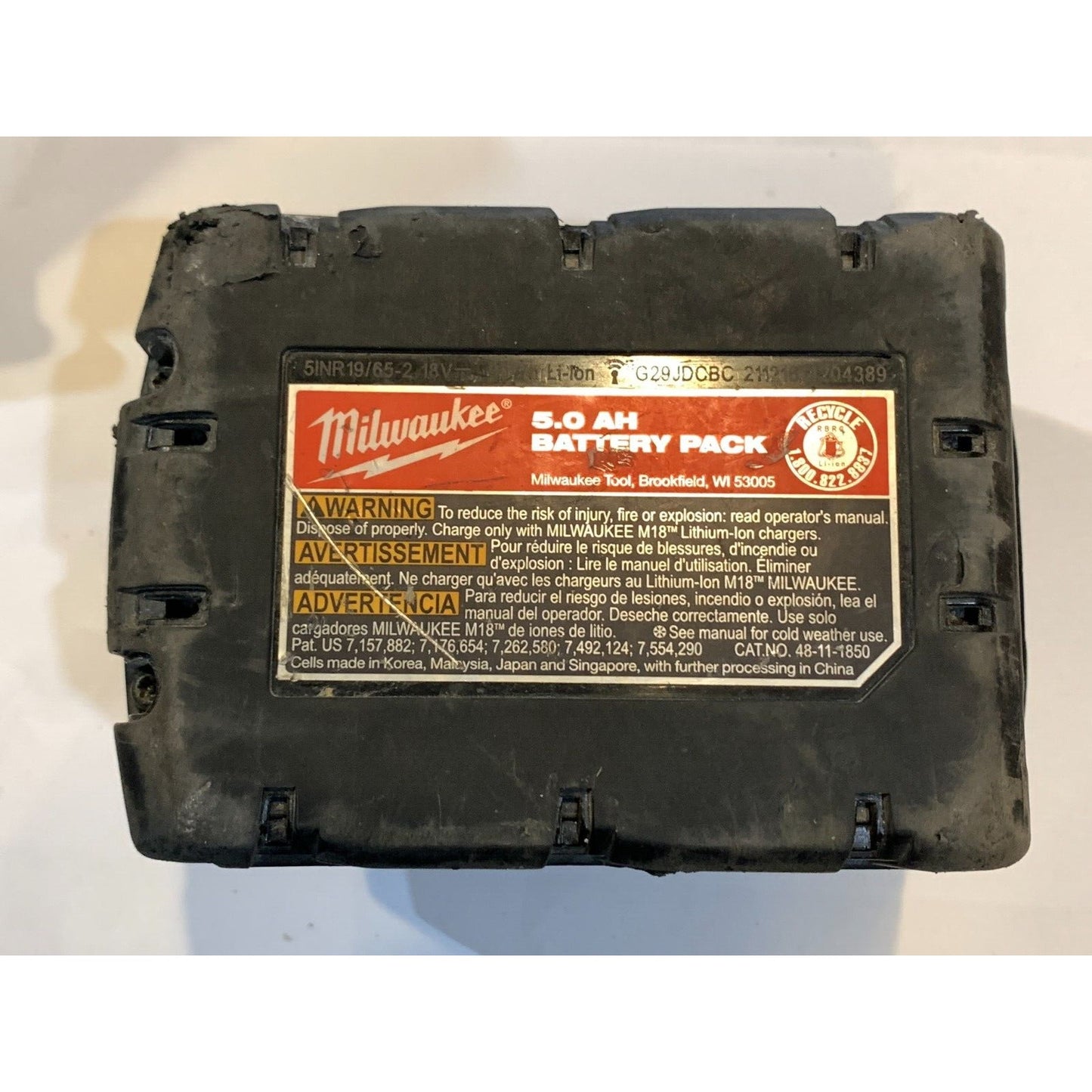 Milwaukee 48-11-1850 M18 18-Volt Li-Ion XC Extended Capacity Battery Pack 5.0Ah