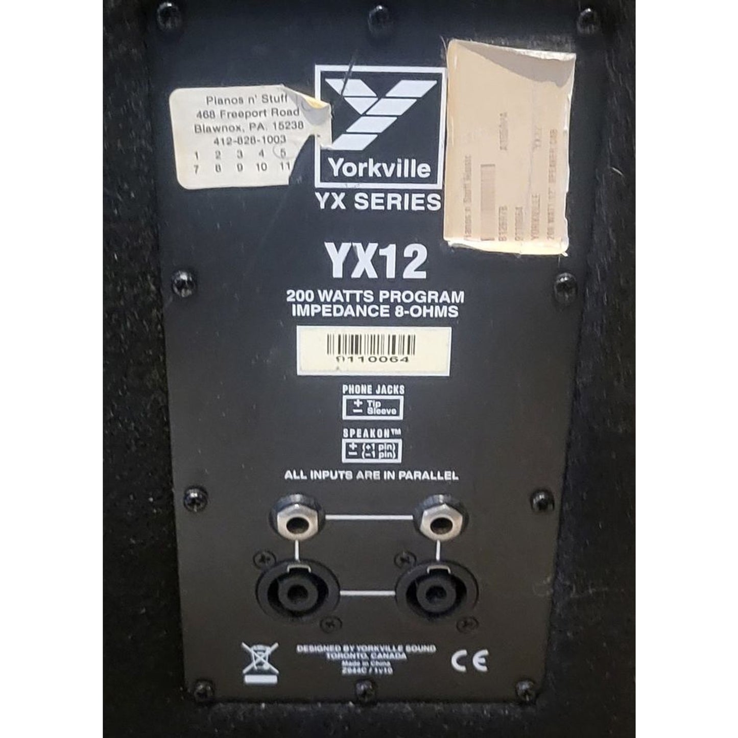 Yorkville YX12 8-Ohm 200W Program Impedance Single Speaker