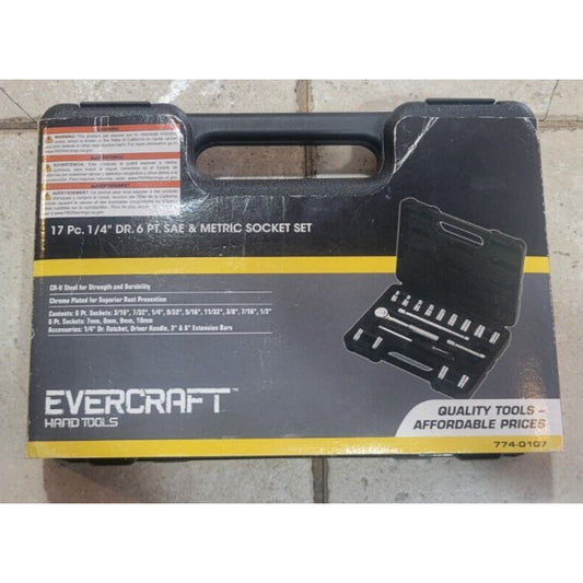 Evercraft 16 Piece 1/4" DR. 6 PT. SAE & Metric Socket