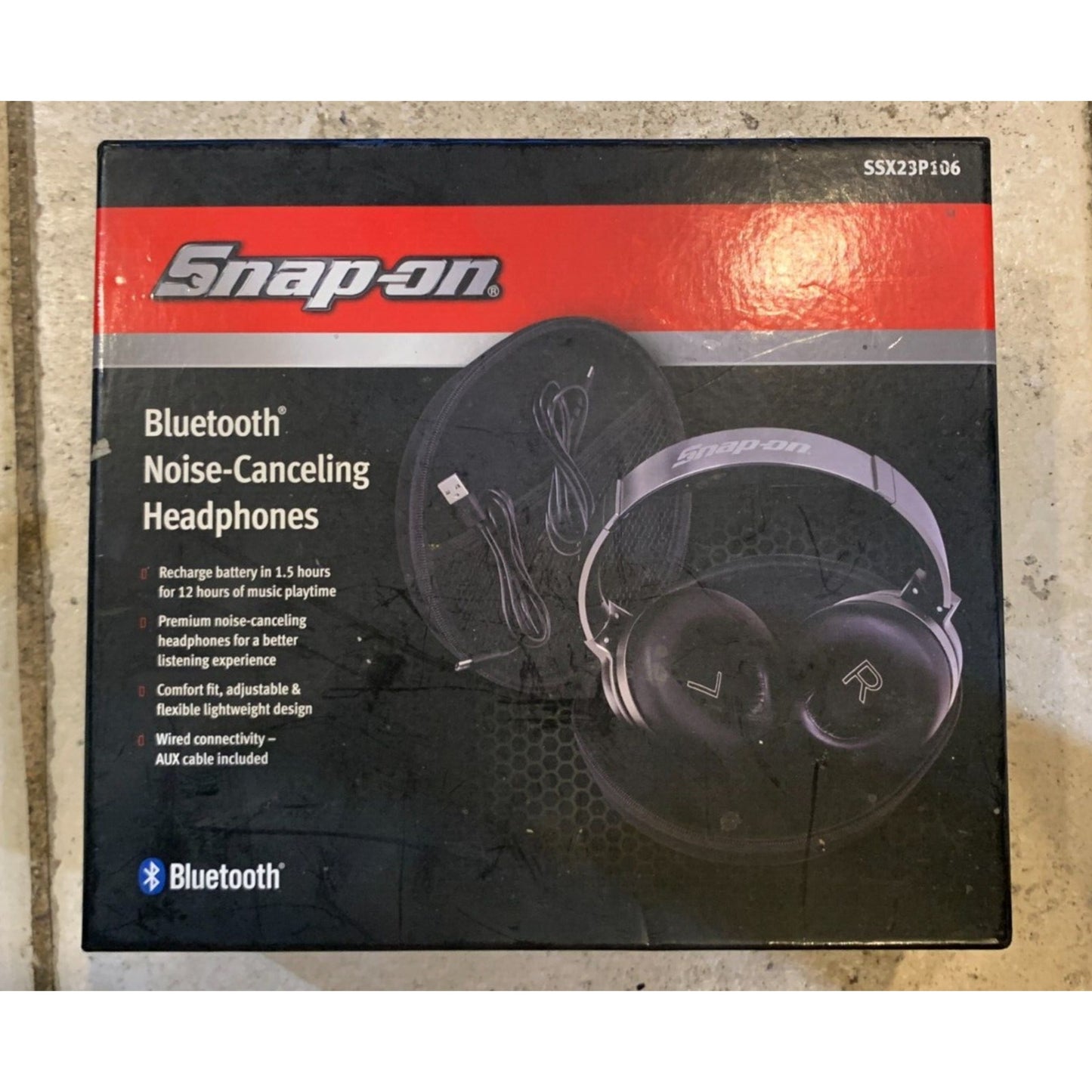 Snap-On Noise-Cancelling Wireless Over Ear Bluetooth Headphones Silver