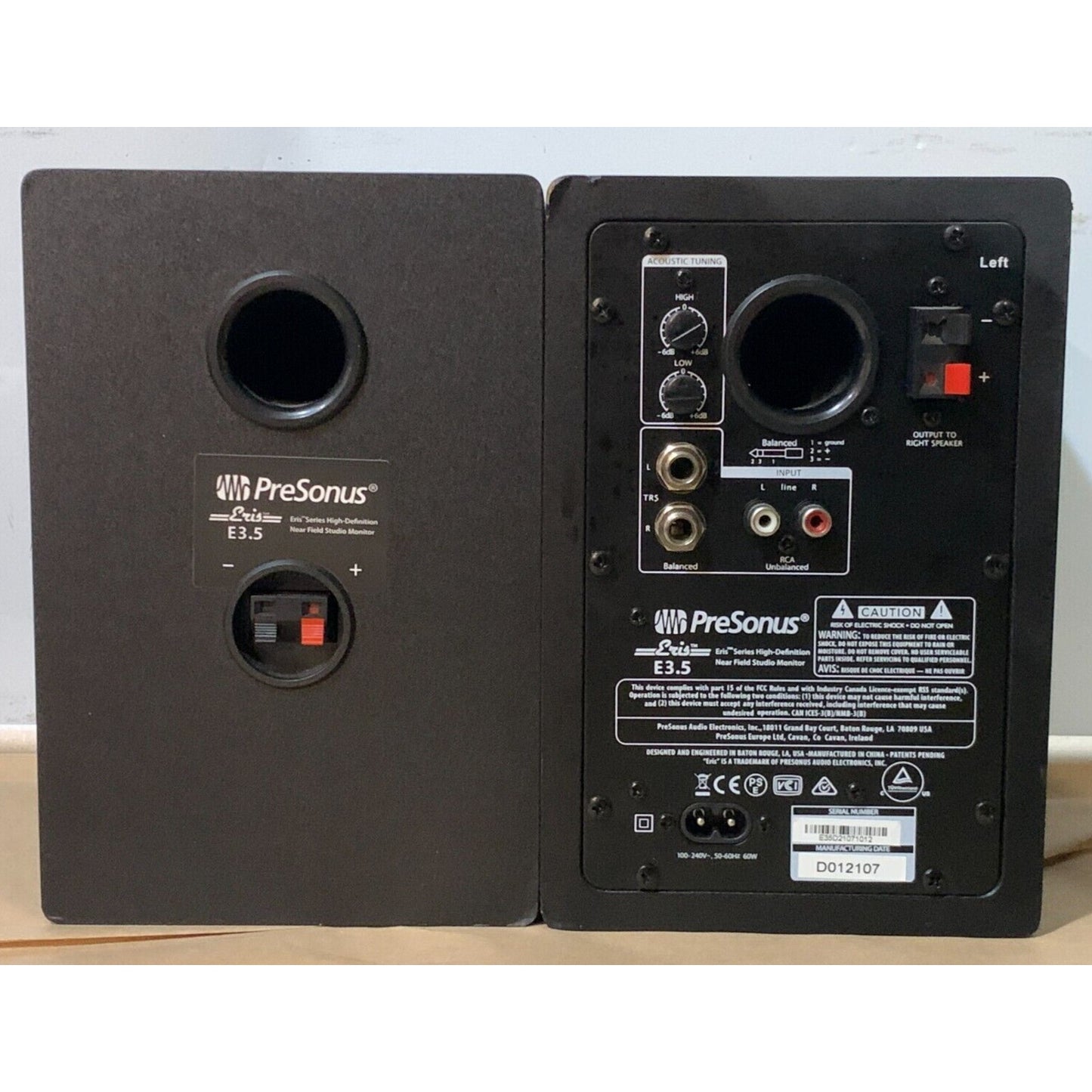 PreSonus ERIS E3.5 Hi-Def Pair Of Studio Monitor Speakers