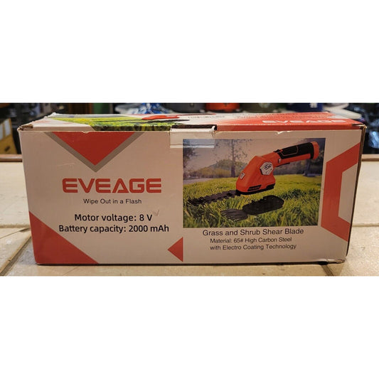 EVEAGE 2-in-1 Cordless Handheld Grass Hedge & Shrub Trimmer