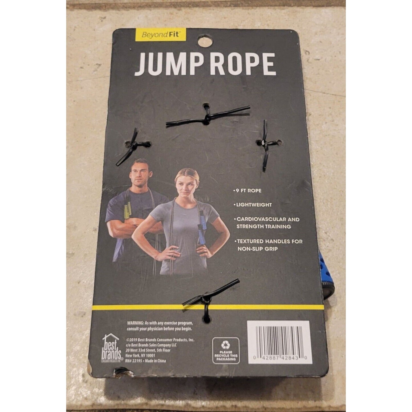 Beyond Fit 9ft Jump Rope Lightweight,Non-Slip Grip