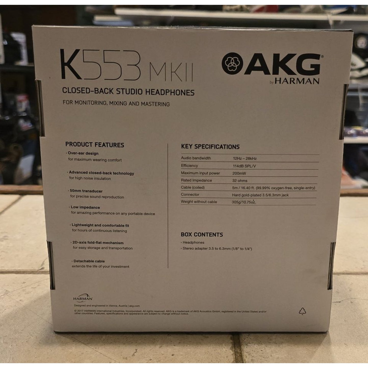 AKG K553 MKII Closed Back Studio Headphones