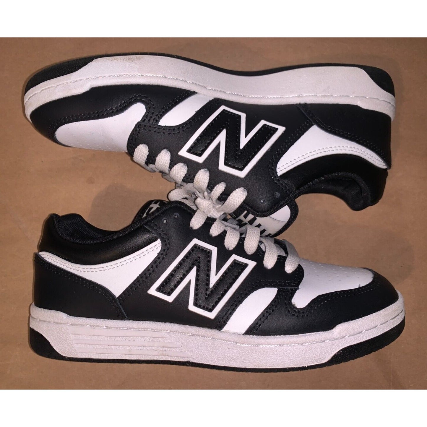 New Balance 480 Big Kids' Shoes Black-White GSB480-BW - Size 6.5