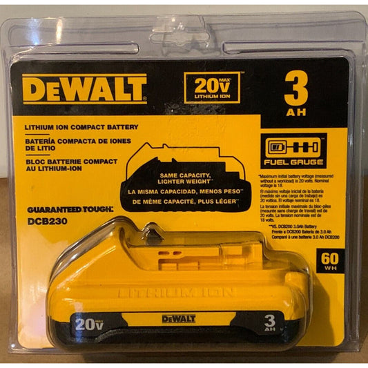 DEWALT 20-Volt MAX Compact Lithium-Ion 3.0Ah Battery Pack DCB230