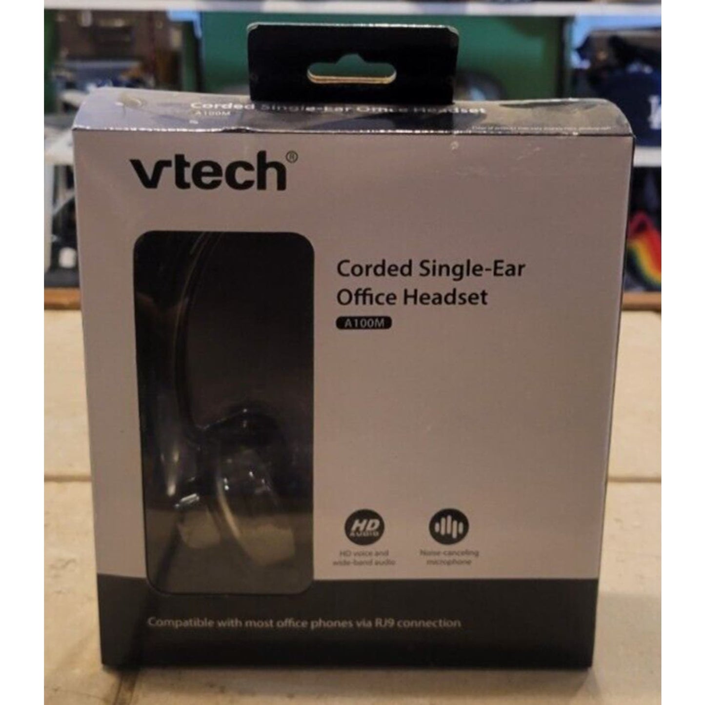 Vtech Wideband Monaural Corded Single-Ear Office Headset A100M viaRJ9 Connection