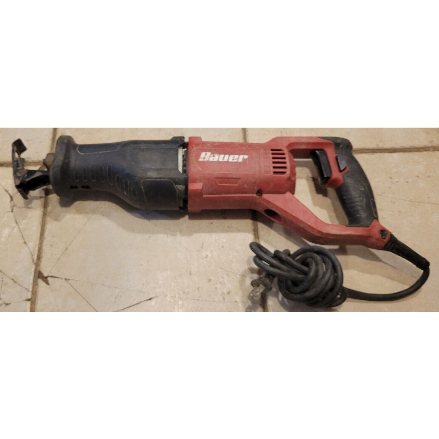 Bauer 1975E-B Variable Speed Corded 10 AMP 120 V Red Electric Reciprocating Saw