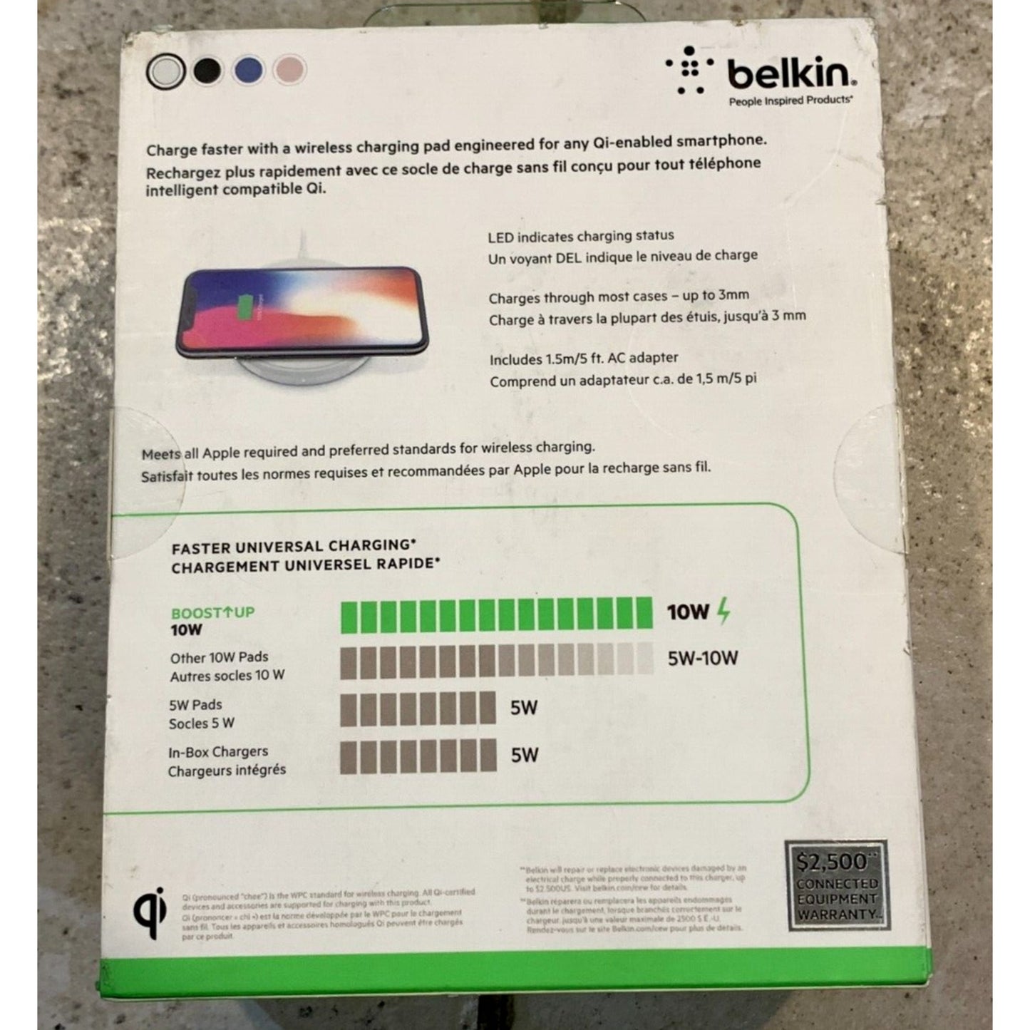 NEW Belkin Boost Up Bold 10W Wireless Fast Charging Pad Stand White