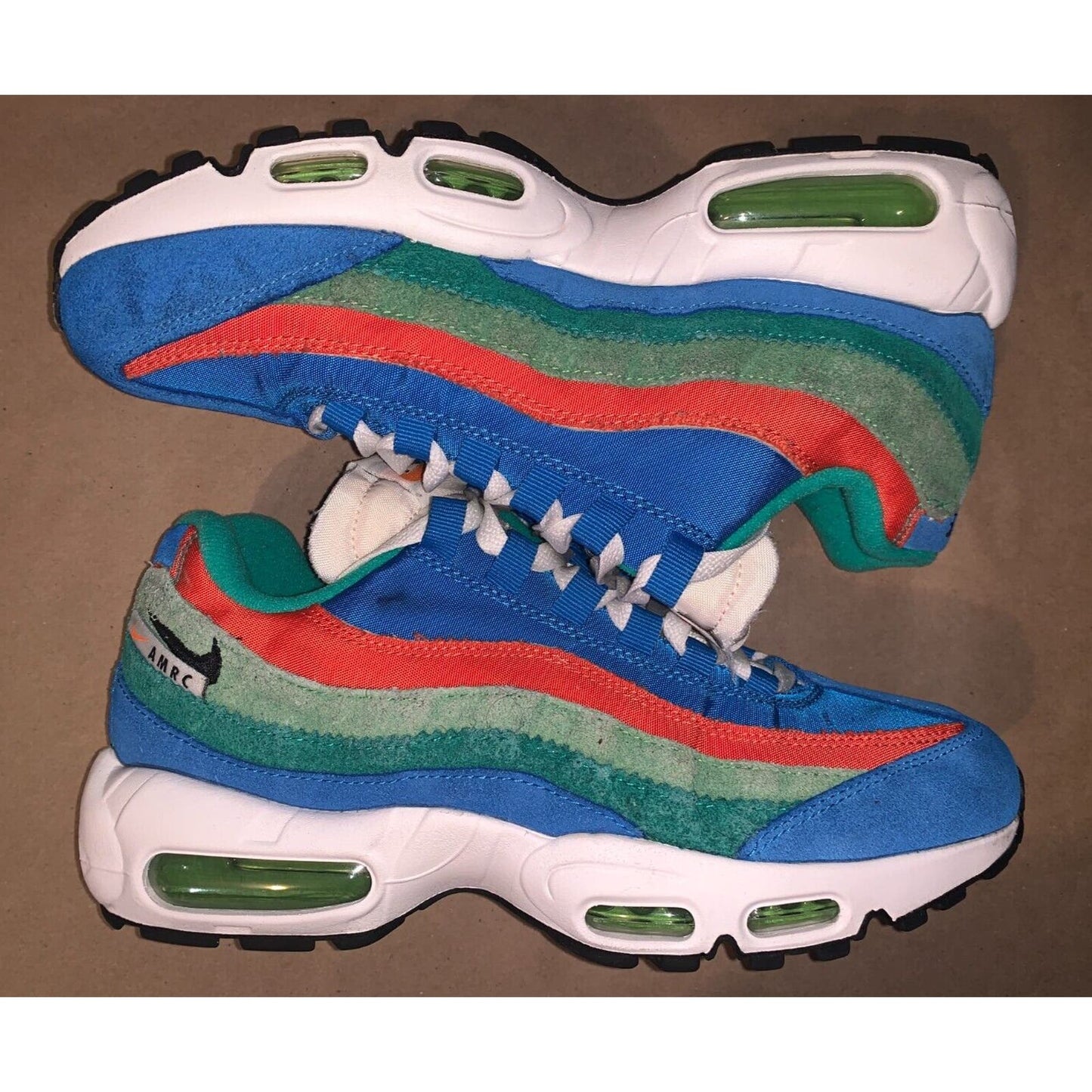 Nike Air Max 95 SE Photo Blue Black Roma Green Sneakers DH2718-400 Mens Size 7.5