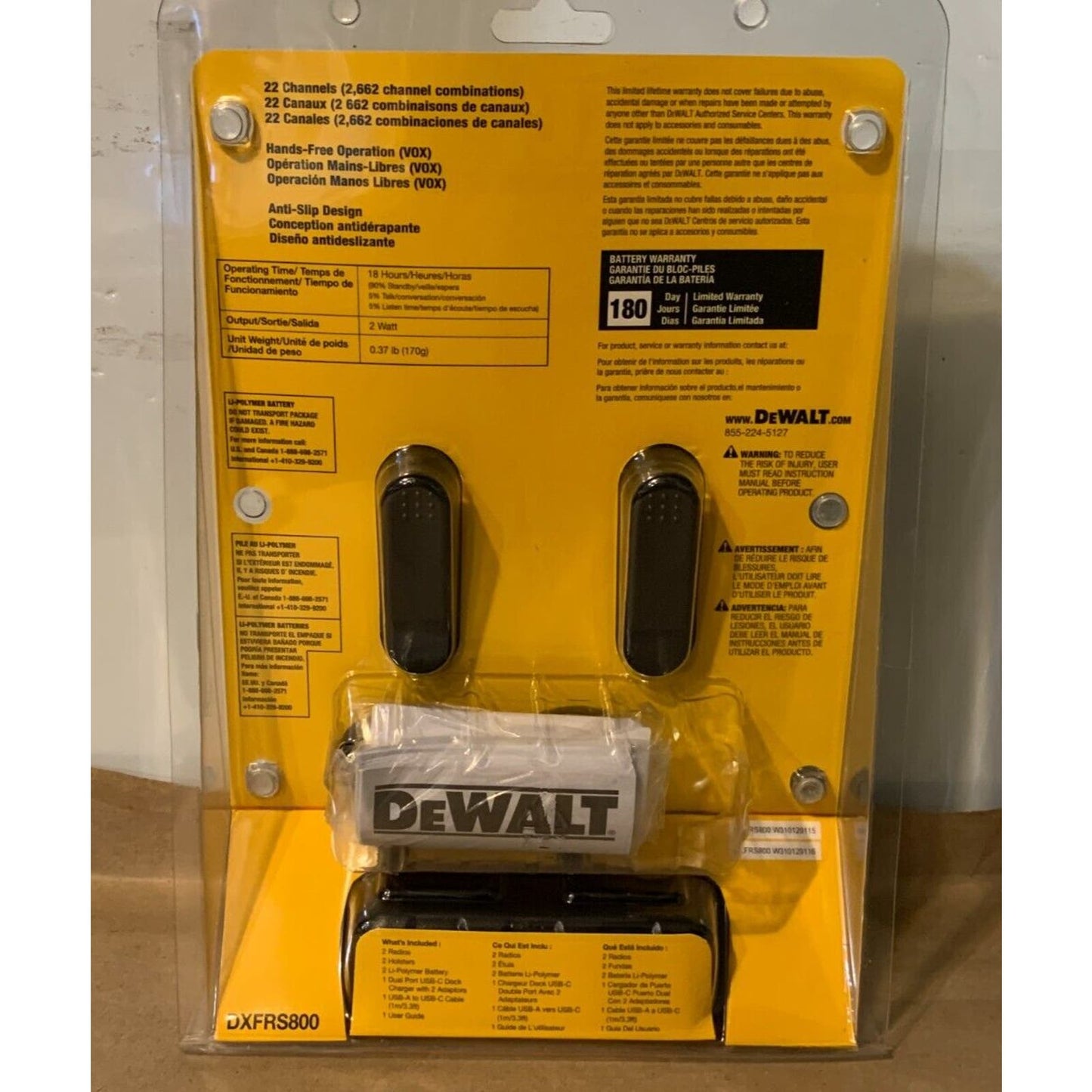 DEWALT DXFRS800 22-Channel Two Way Radio Walkie Talkies