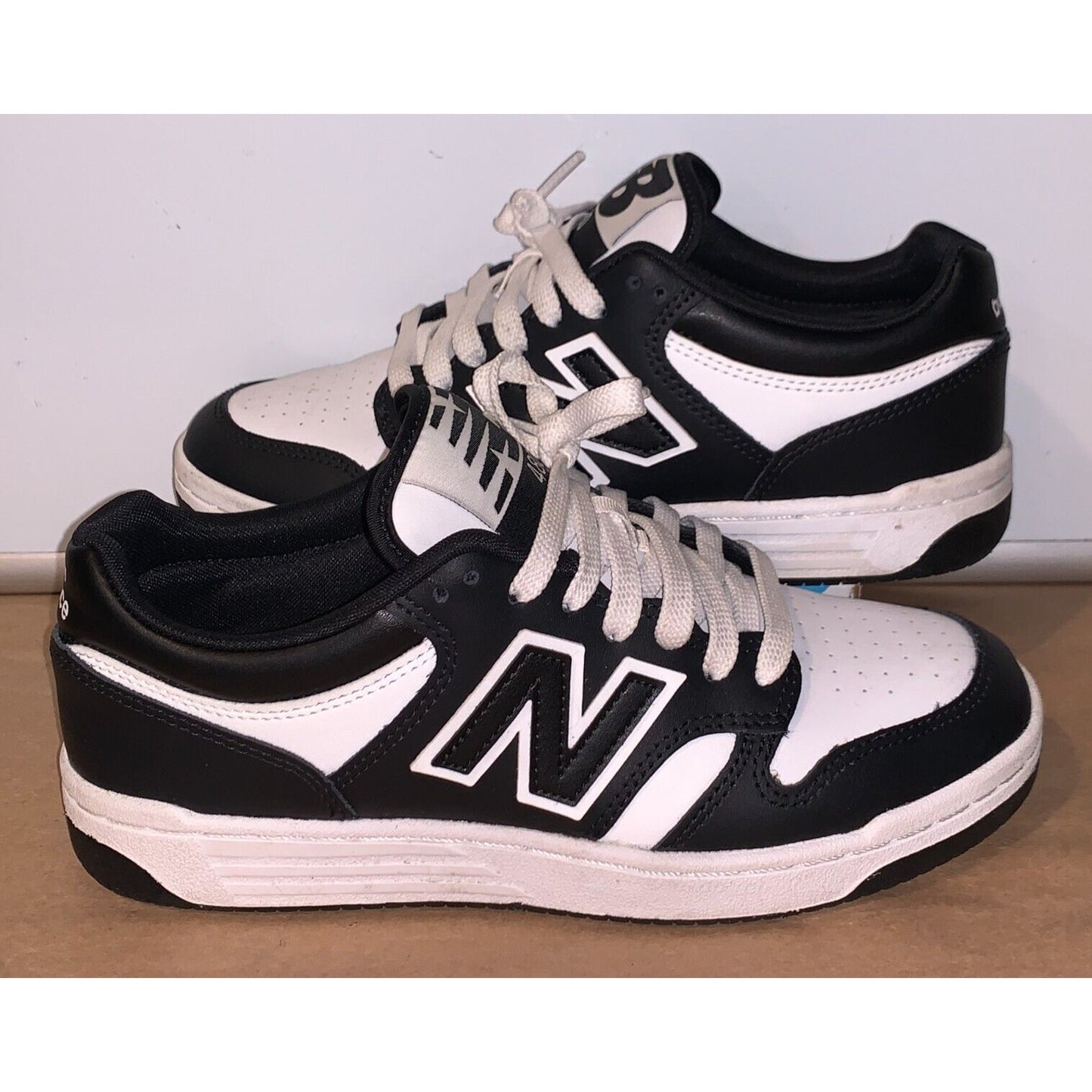 New Balance 480 Big Kids' Shoes Black-White GSB480-BW - Size 6.5