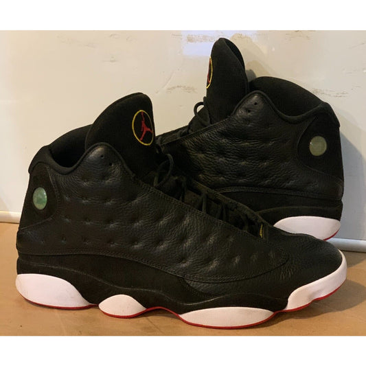 Nike Air Jordan 13 Playoffs Black Varsity Red White Yellow 414571-062 Size 18