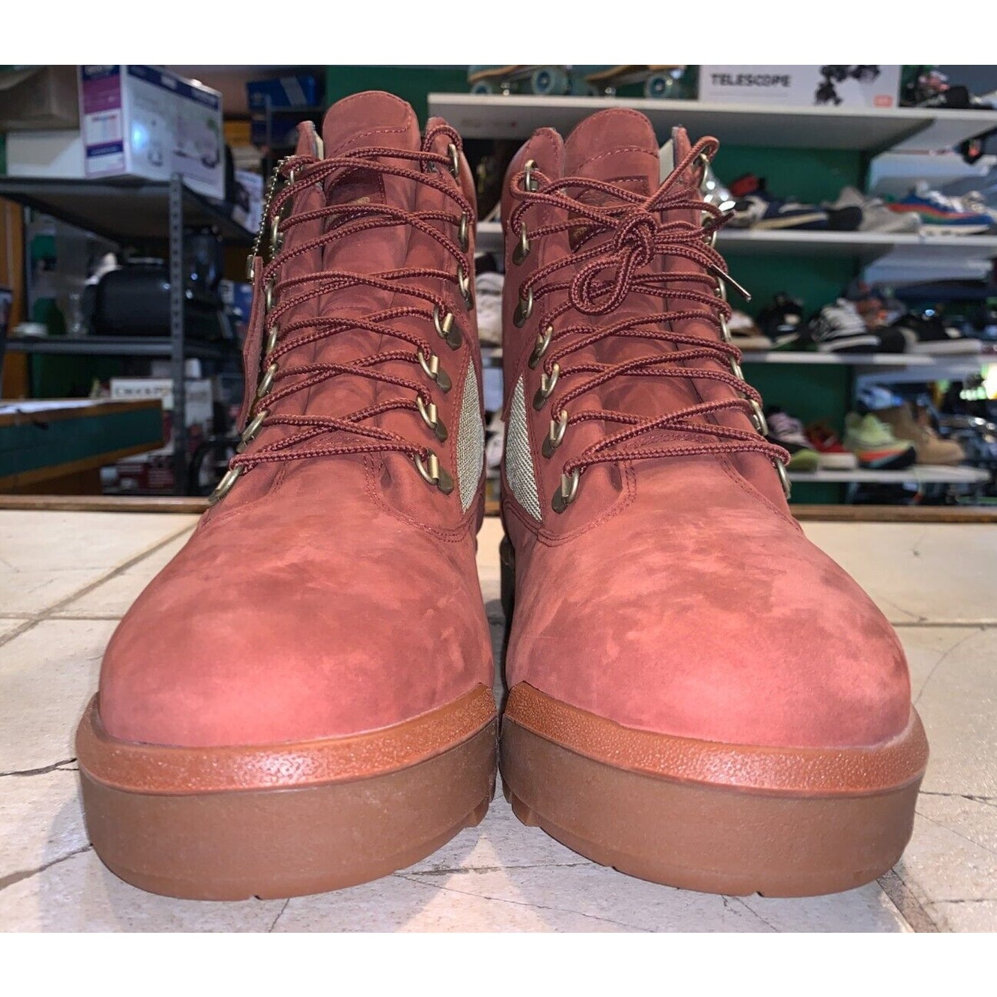 Timberland 6 inch Field Boot Waterproof Rust/Smoked Paprika Men Size 12