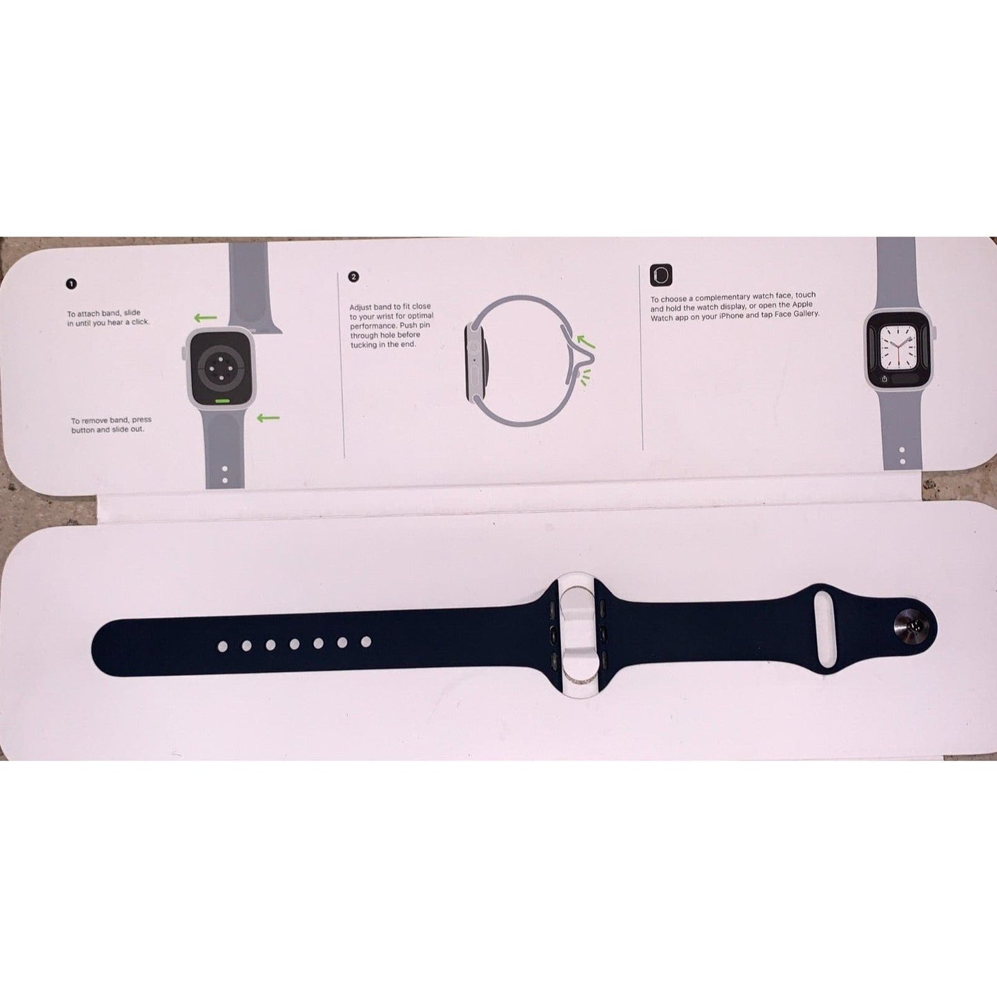 Genuine Apple Watch Sport Band Deep Navy 45mm M/L OEM Original