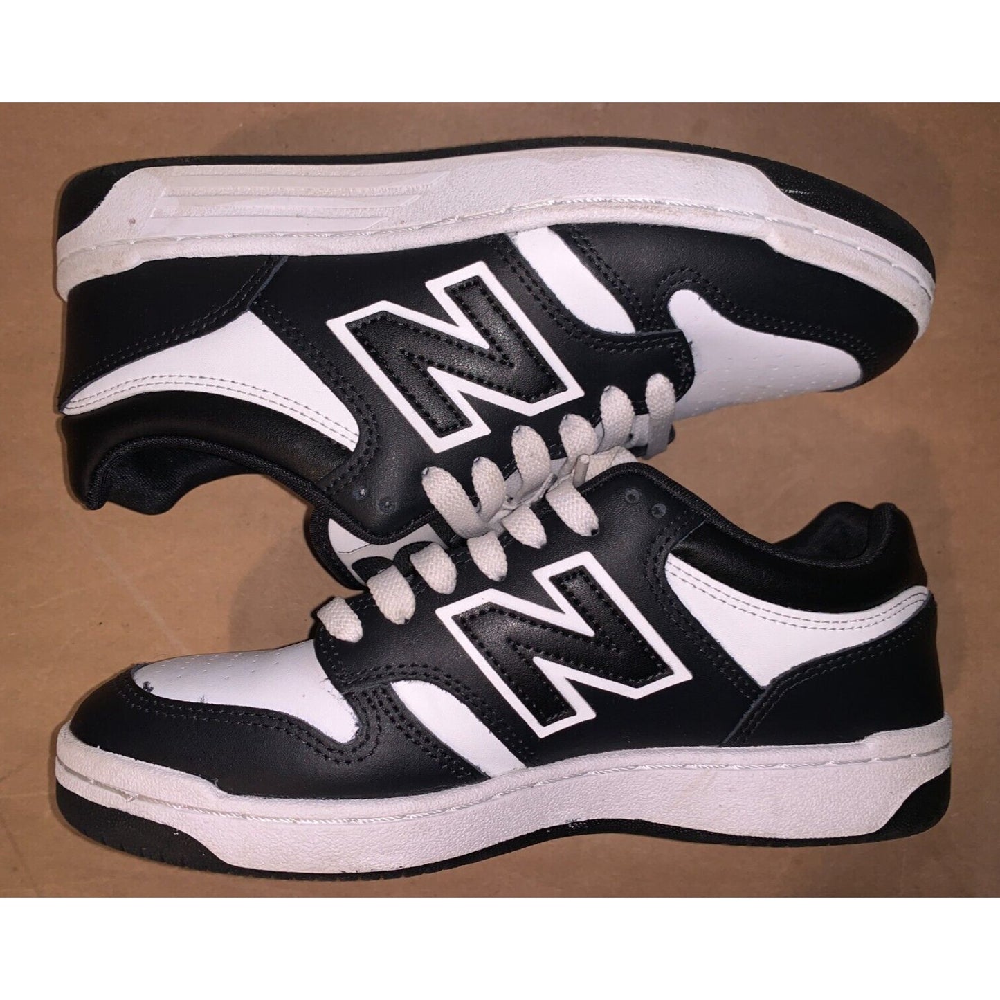 New Balance 480 Big Kids' Shoes Black-White GSB480-BW - Size 6.5