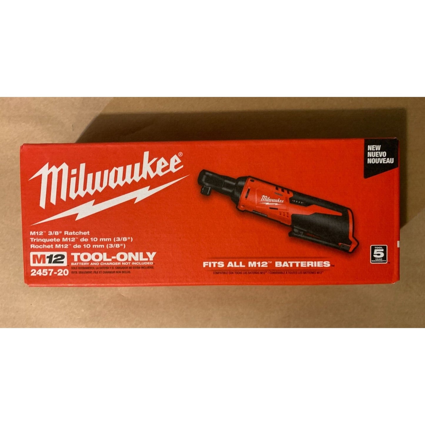 Milwaukee 2457-20 M12 12V 3/8" Inch Cordless Ratchet (Tool Only)